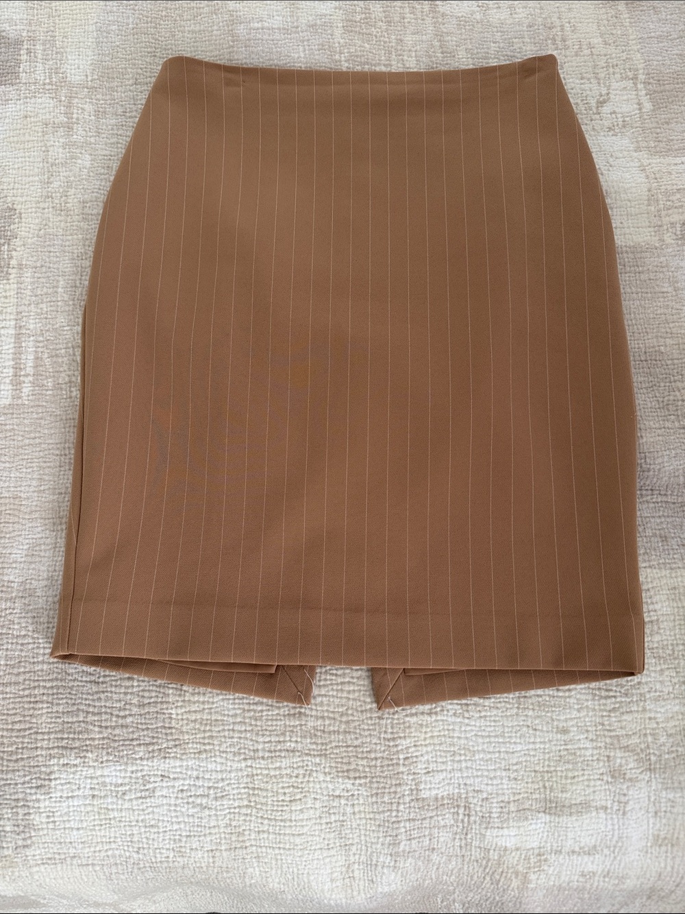Express Tan Pinstripe Pencil Skirt